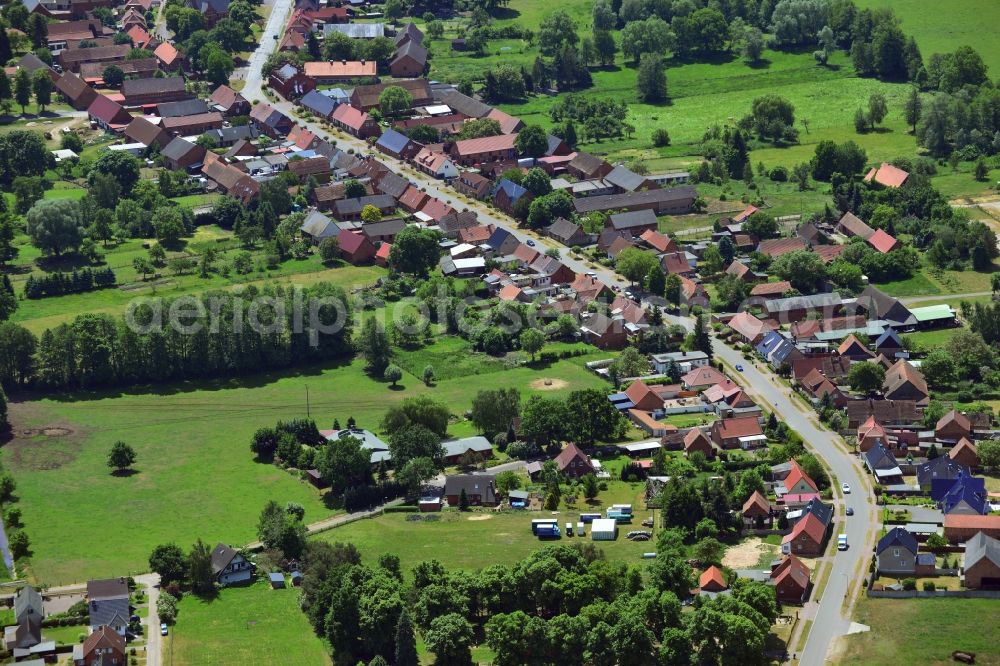Gross Lüben from above - Village view in Gross Lueben in the state Brandenburg, Germany
