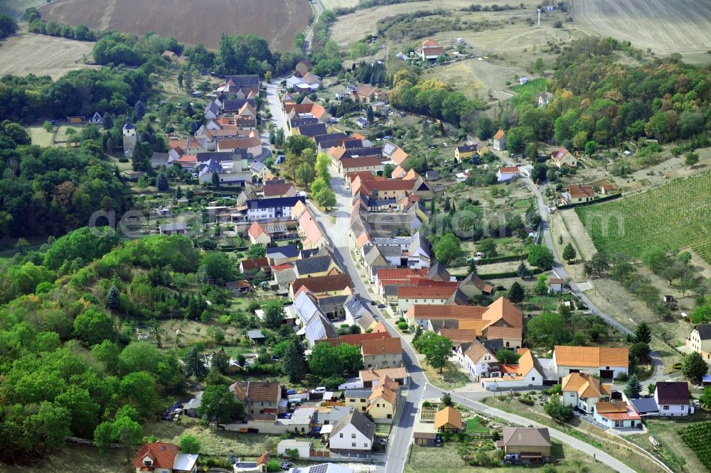 Aerial image Hirschroda - Village view in Hirschroda in the state Saxony-Anhalt, Germany