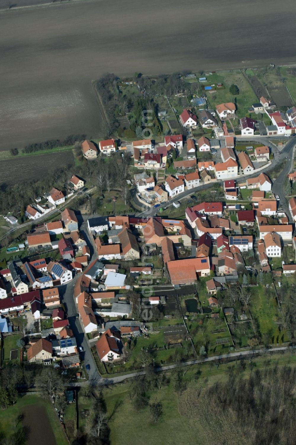 Aerial photograph Illeben - Village view of Illeben in the state Thuringia
