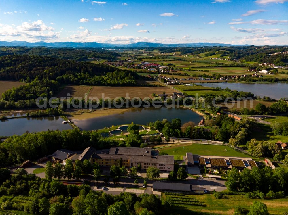 Kirchberg an der Raab from above - Village view in Kirchberg an der Raab in Steiermark, Austria