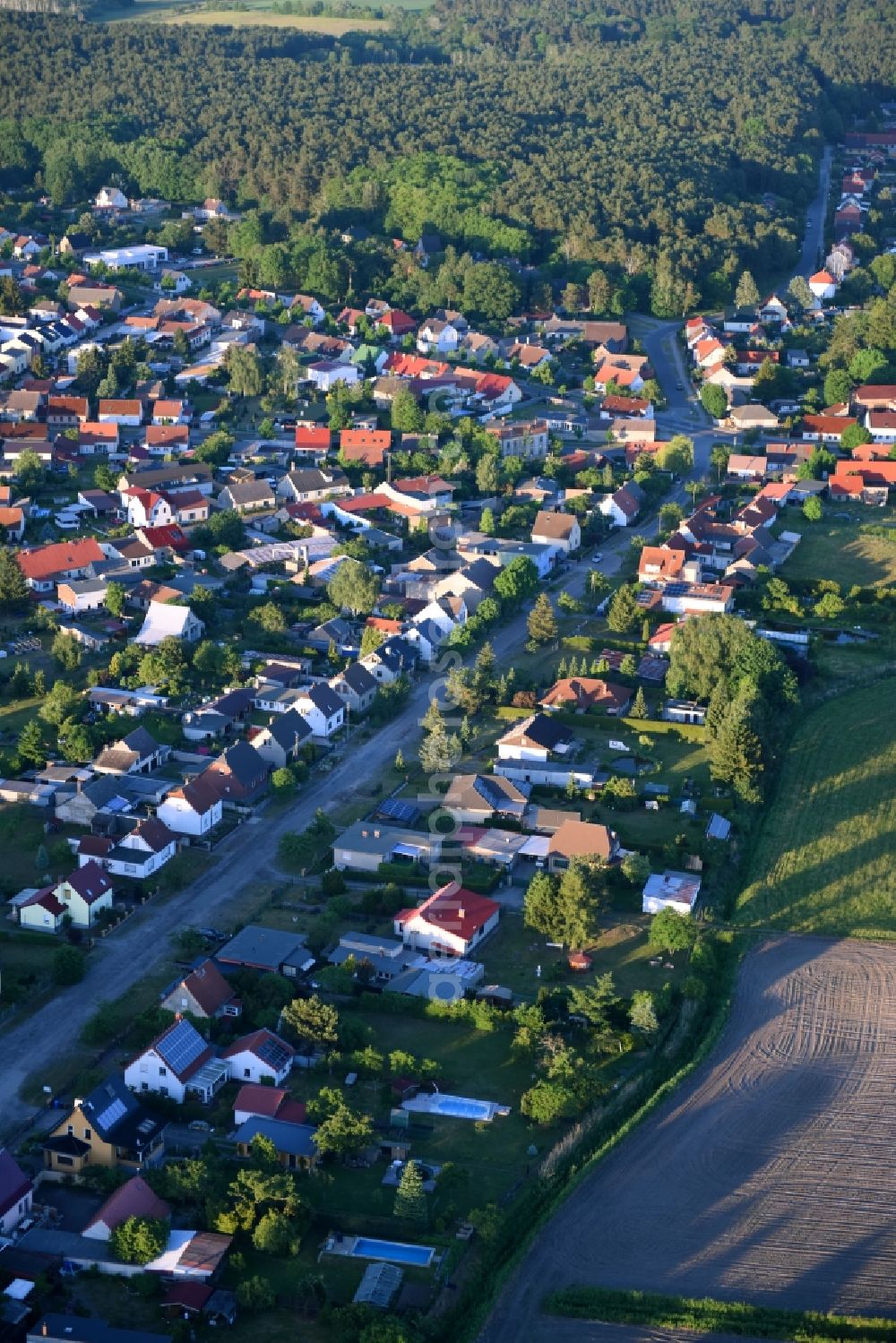 Aerial image Klosterfelde - Village view in Klosterfelde in the state Brandenburg, Germany