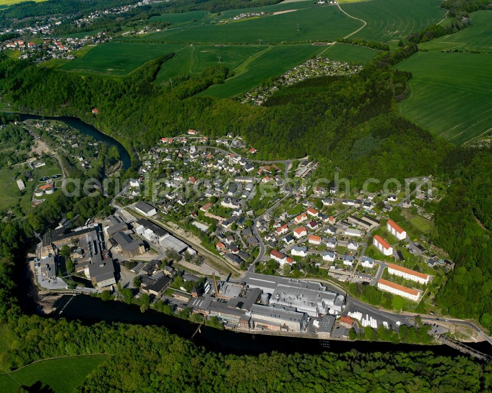 Aerial image Kriebethal - Village view in Kriebethal in the state Saxony, Germany