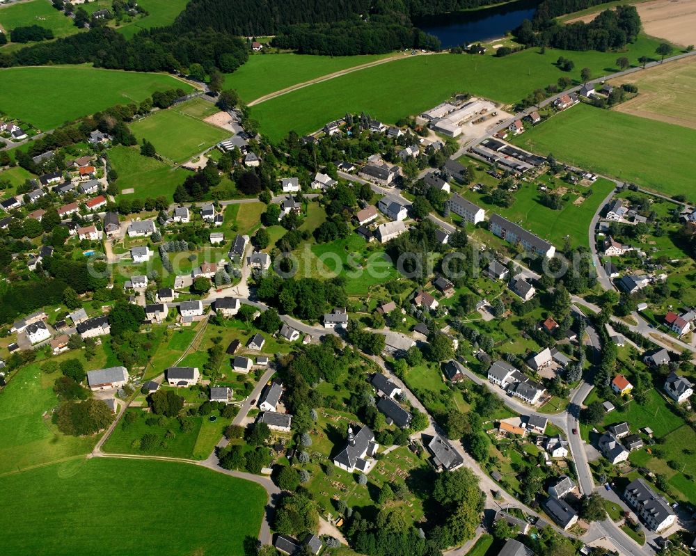 Langenau from above - Village view in Langenau in the state Saxony, Germany