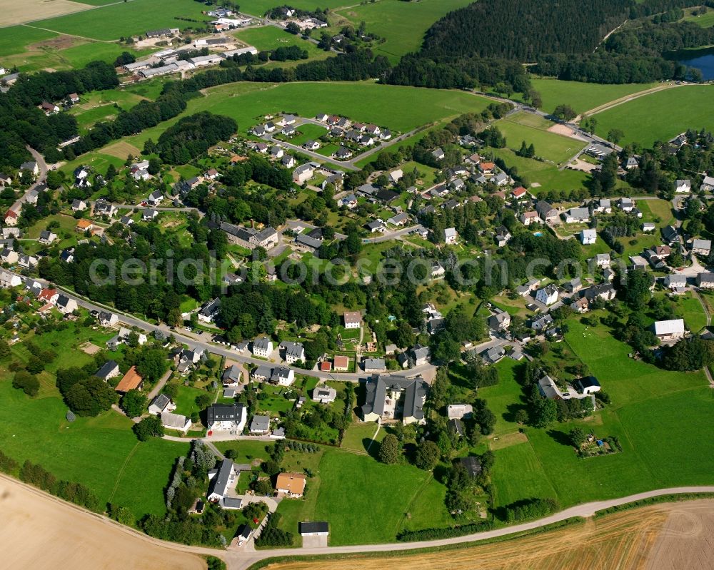 Langenau from the bird's eye view: Village view in Langenau in the state Saxony, Germany