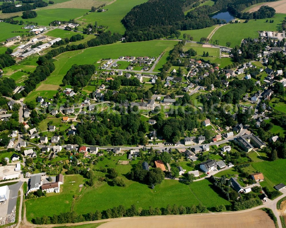 Aerial image Langenau - Village view in Langenau in the state Saxony, Germany