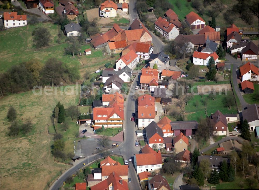Laubach from above - Village view in Laubach in the state Lower Saxony, Germany