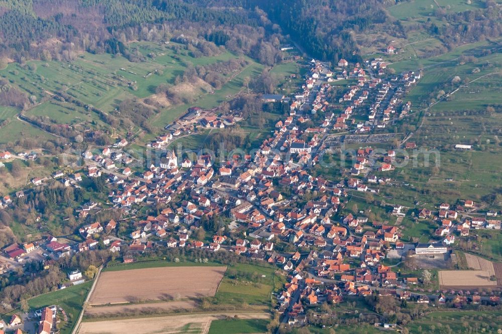 Aerial image Lembach - Village view in Lembach in Grand Est, France