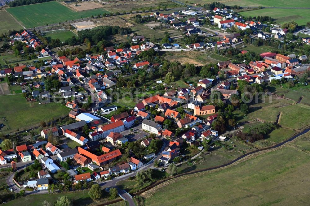 Loitsche from above - Village view in Loitsche in the state Saxony-Anhalt, Germany