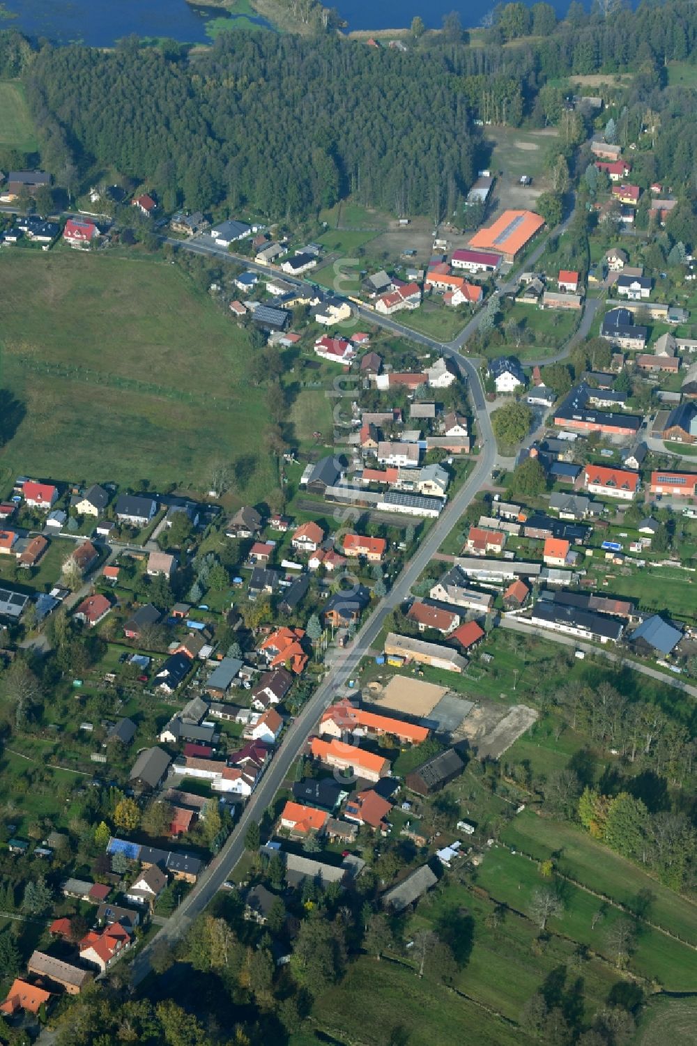 Aerial image Maust - Village view in Maust in the state Brandenburg, Germany