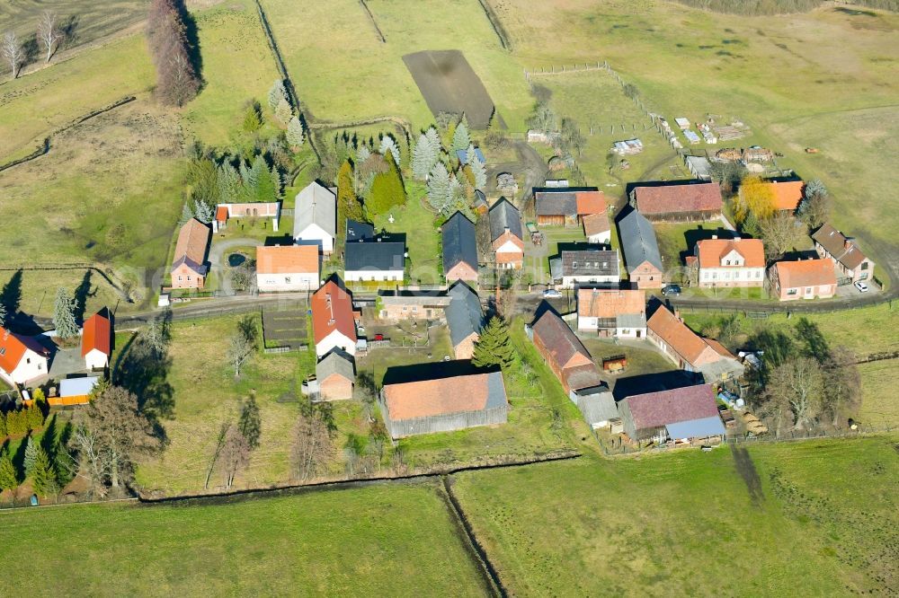 Aerial photograph Münchhofe - Village view in Muenchhofe in the state Brandenburg, Germany