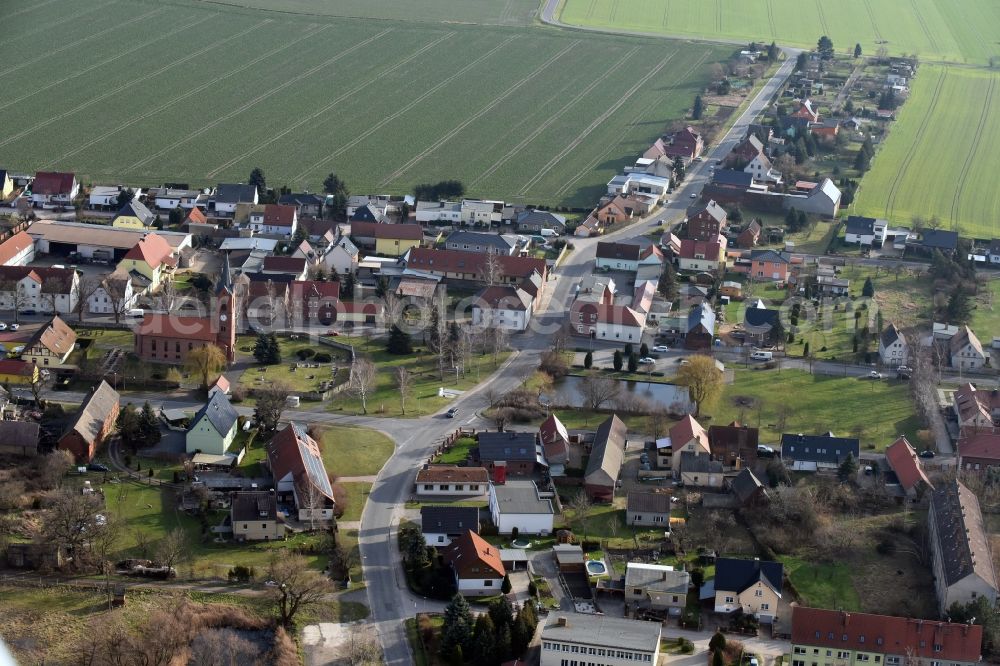 Zschepplin from above - Village view of Naundorf in the state Saxony