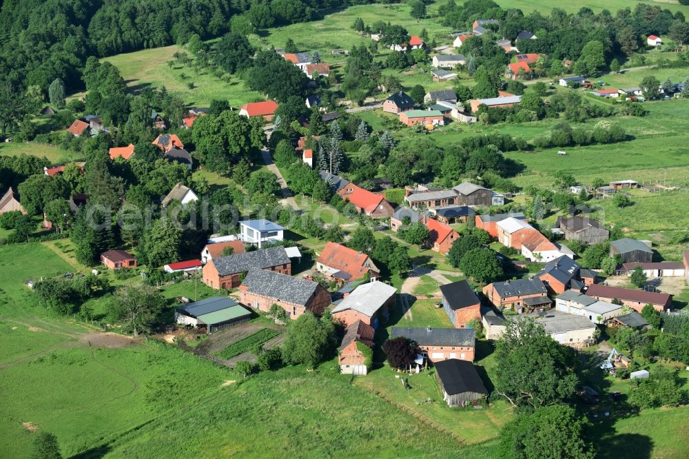 Nausdorf from above - Village view of Nausdorf in the state Brandenburg