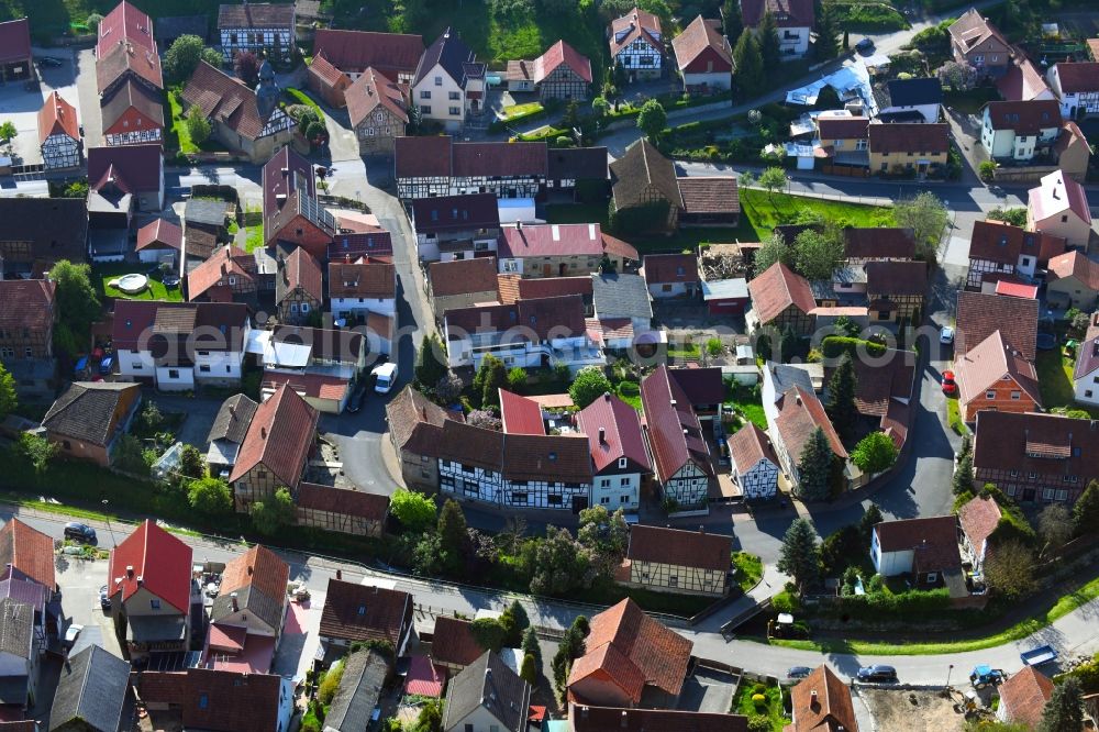 Nazza from the bird's eye view: Village view in Nazza in the state Thuringia, Germany