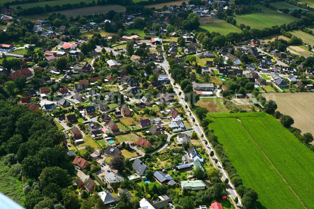 Aerial photograph Negernbötel - Village - View along the street Lehwisch in Negernboetel in the state Schleswig-Holstein, Germany