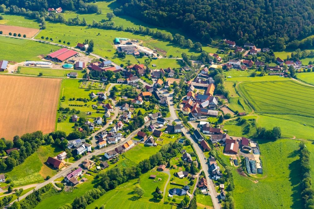 Nieder-Waroldern from above - Village view in Nieder-Waroldern in the state Hesse, Germany