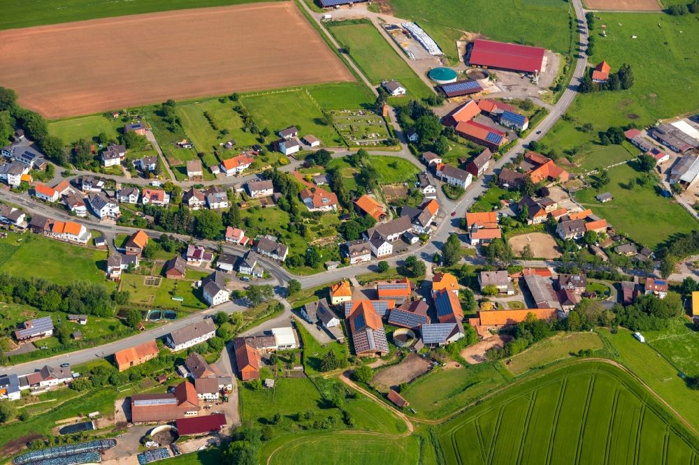 Aerial image Nieder-Waroldern - Village view in Nieder-Waroldern in the state Hesse, Germany