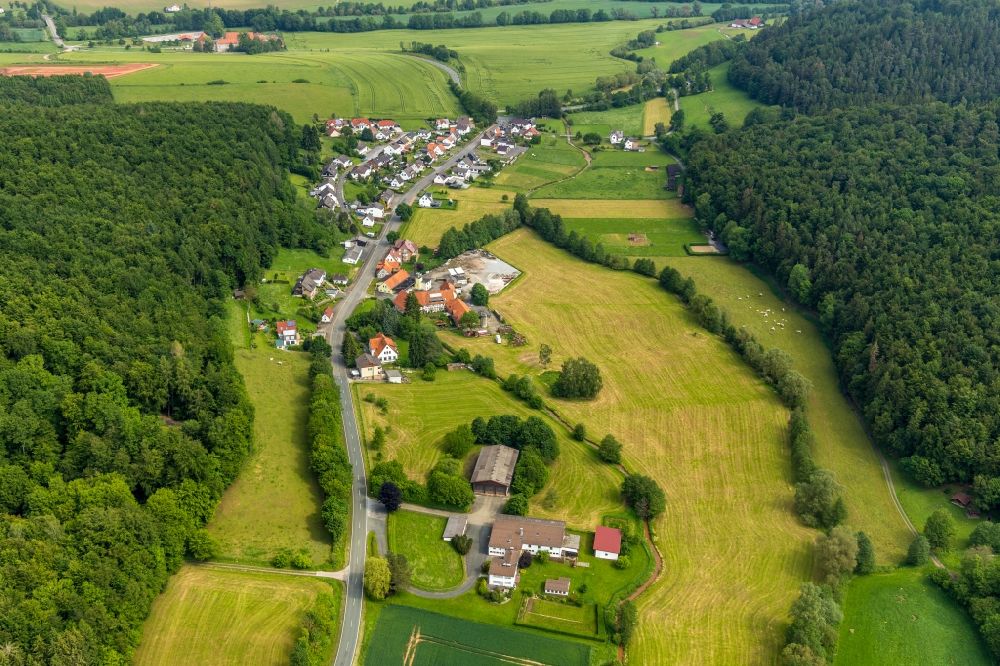 Aerial image Orpethal - Village view in Orpethal in the state Hesse, Germany