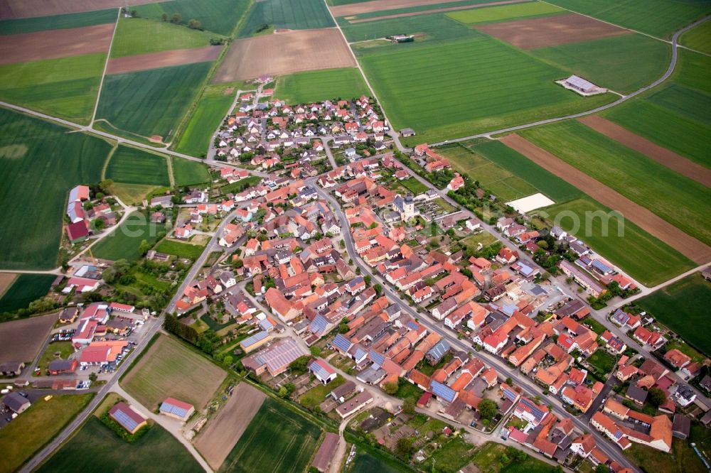 Kolitzheim from above - Village view in the district Herlheim in Kolitzheim in the state Bavaria, Germany
