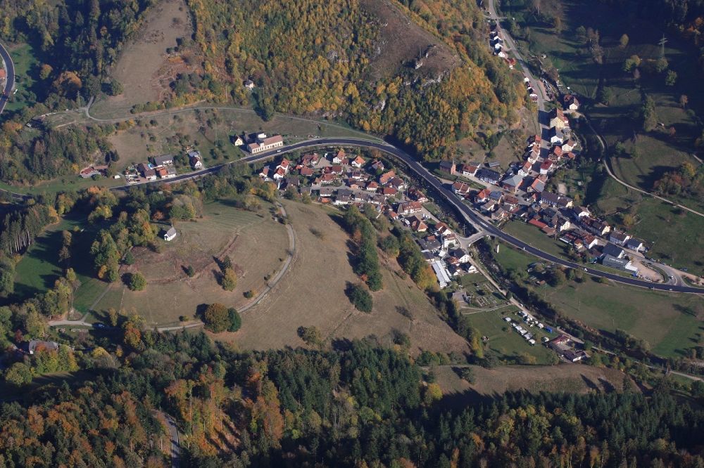 Aerial image Zell im Wiesental - Village view in the district Mambach in Zell im Wiesental in the state Baden-Wurttemberg, Germany