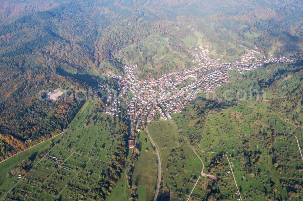 Aerial photograph Gaggenau - Village view in the district Michelbach in Gaggenau in the state Baden-Wuerttemberg, Germany