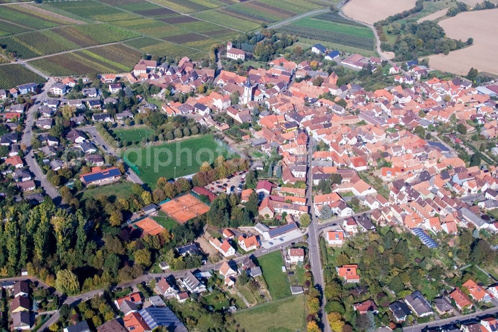 Aerial image Landau in der Pfalz - Village view in the district Moerzheim in Landau in der Pfalz in the state Rhineland-Palatinate, Germany