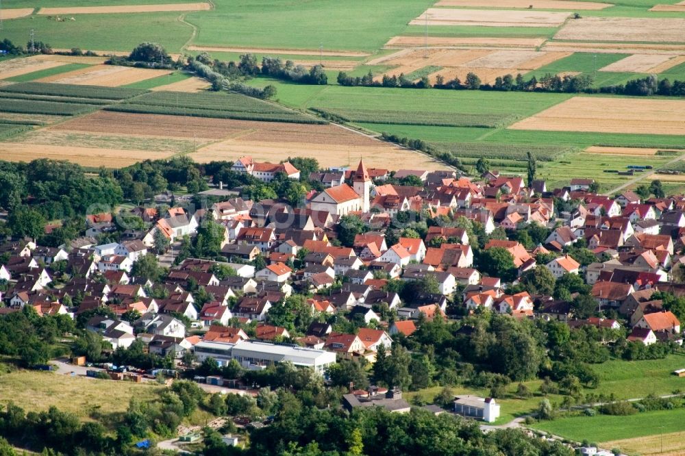 Ammerbuch from above - Village view in the district Pfaeffingen in Ammerbuch in the state Baden-Wuerttemberg