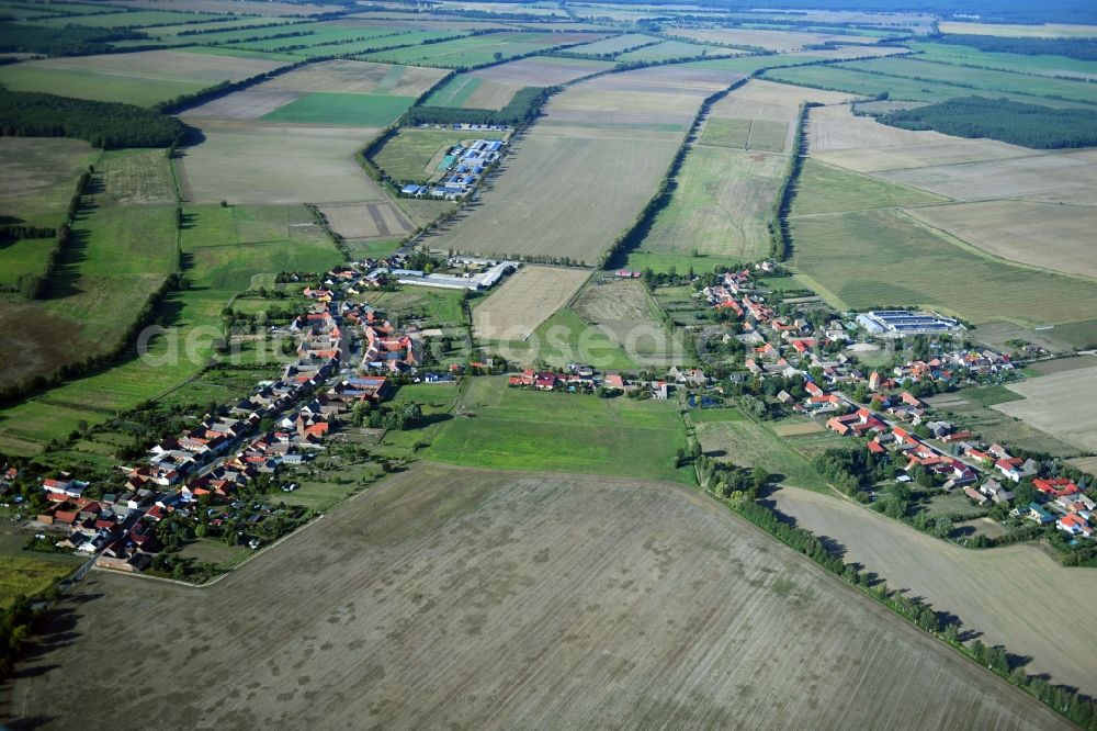 Pechüle from above - Village view in Pechuele in the state Brandenburg, Germany