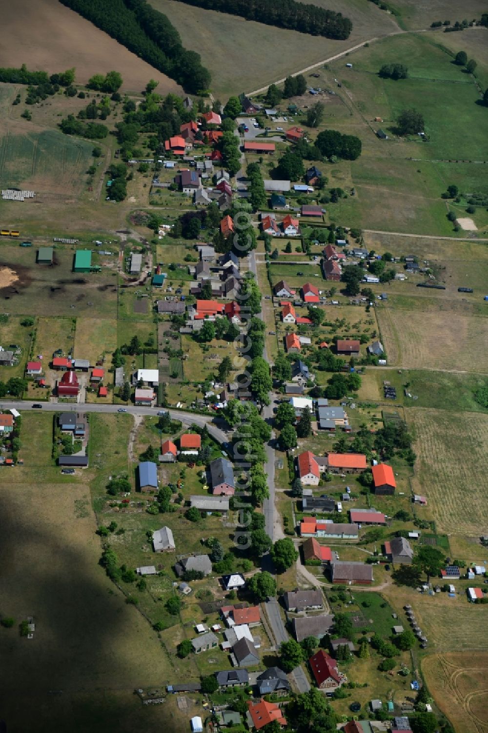 Aerial image Peetsch - Village view in Peetsch in the state Mecklenburg - Western Pomerania, Germany