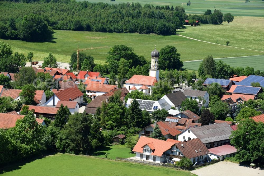 Aerial image Pfaffenhofen - Village view in Pfaffenhofen in the state Bavaria, Germany