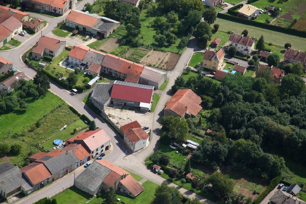 Piblange from the bird's eye view: Village view in Piblange in Grand Est, France