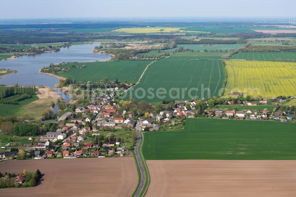 Päwesin from the bird's eye view: Village view in Paewesin by Riewendsee in the state Brandenburg, Germany