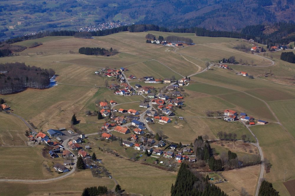 Aerial photograph Rickenbach - Village - view on the edge of agricultural fields and farmland in Rickenbach in the state Baden-Wuerttemberg, Germany