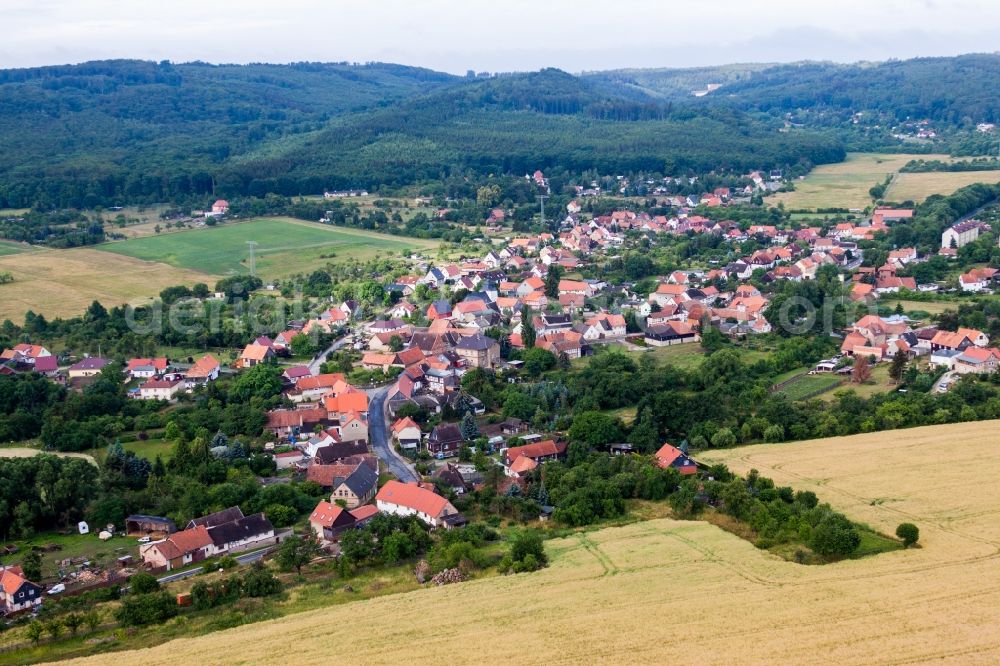 Aerial image Wienrode - Village - view on the edge of agricultural fields and farmland in Wienrode in the state Saxony-Anhalt, Germany
