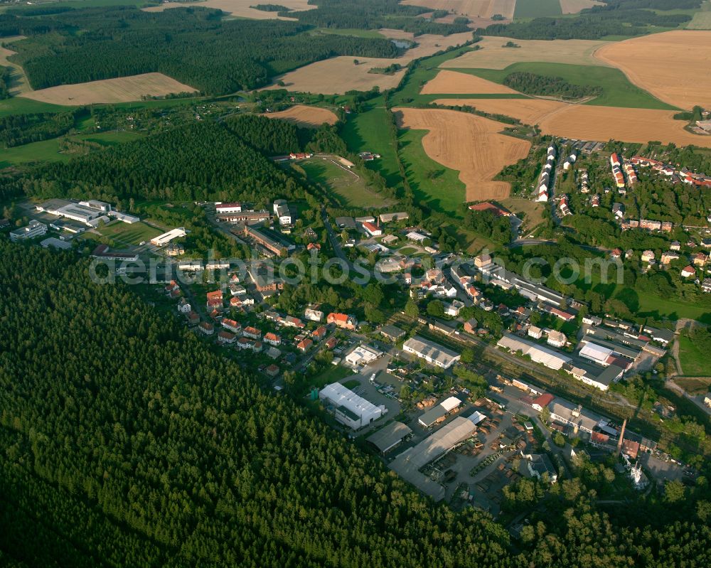 Aerial image Auma - Village - view on the edge of forested areas in Auma in the state Thuringia, Germany