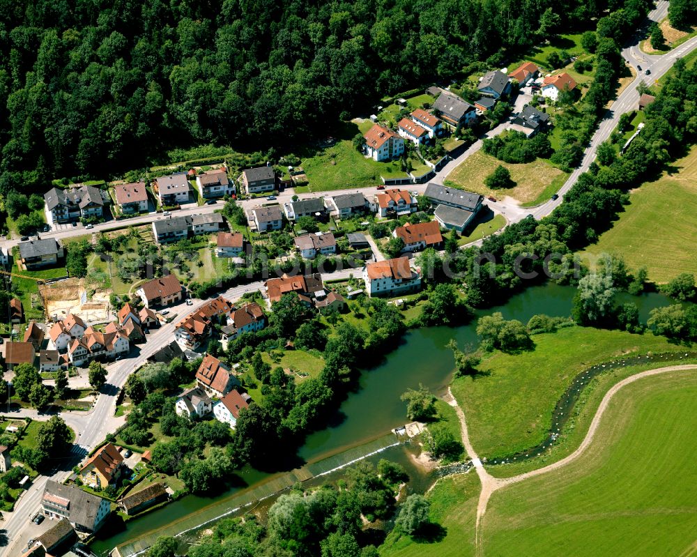 Aerial image Bad Niedernau - Village - view on the edge of forested areas in Bad Niedernau in the state Baden-Wuerttemberg, Germany