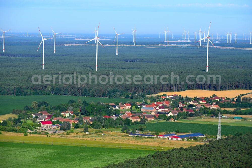 Baruth/Mark from above - Village - view on the edge of forested areas in Baruth/Mark in the state Brandenburg, Germany