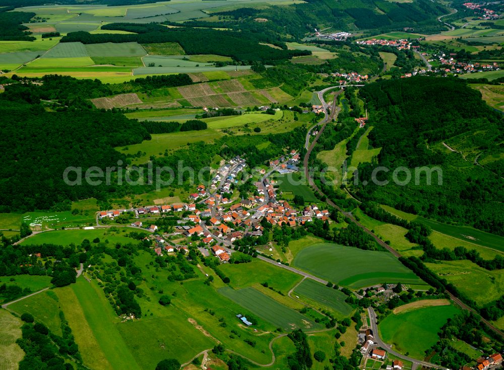 Aerial image Bayerfeld - Village - view on the edge of forested areas in Bayerfeld in the state Rhineland-Palatinate, Germany