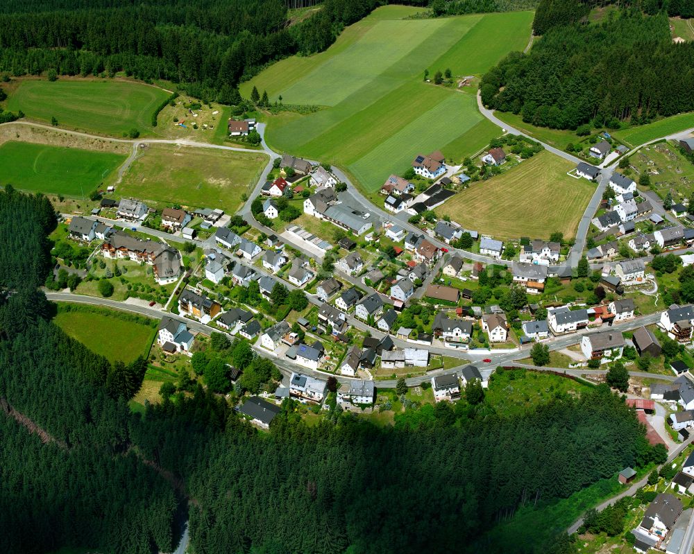 Bernstein a.Wald from the bird's eye view: Village - view on the edge of forested areas in Bernstein a.Wald in the state Bavaria, Germany