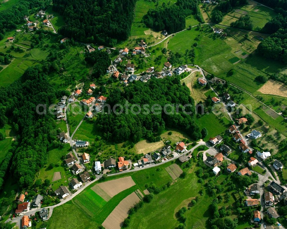 Aerial image Bühlertal - Village - view on the edge of forested areas in Bühlertal in the state Baden-Wuerttemberg, Germany