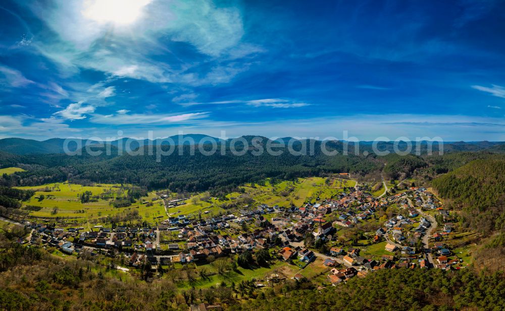 Aerial photograph Birkenhördt - Village - view on the edge of forested areas in Birkenhoerdt in the state Rhineland-Palatinate, Germany