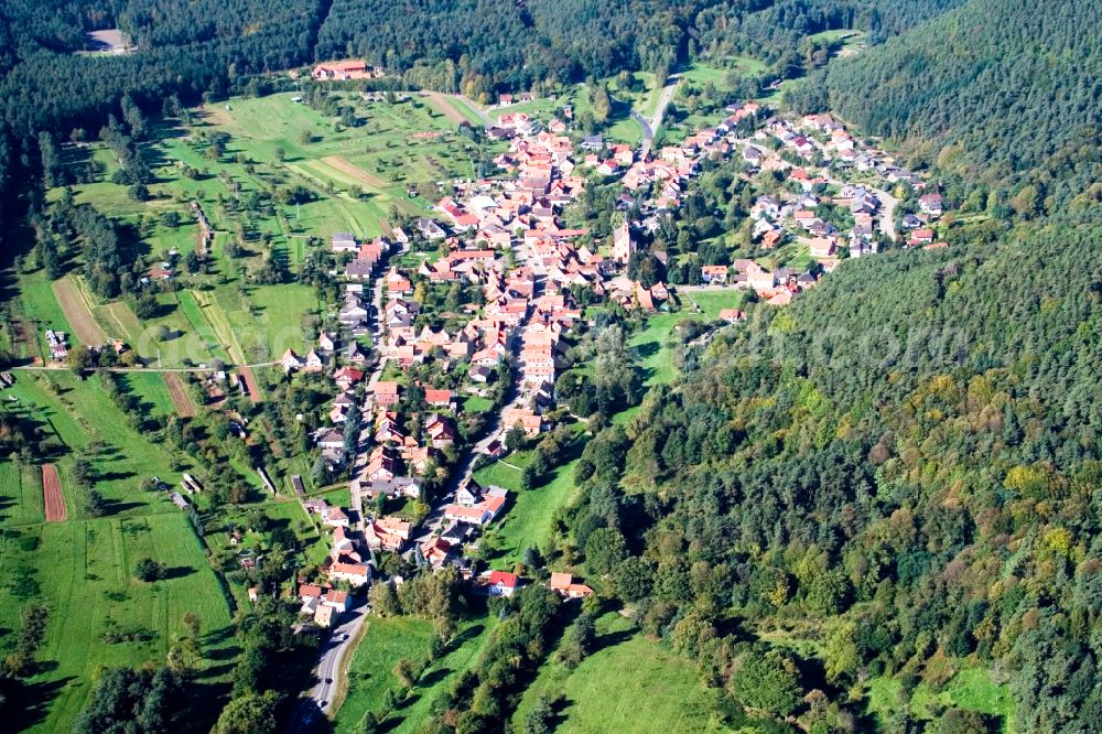 Aerial photograph Birkenhördt - Village - view on the edge of forested areas in Birkenhoerdt in the state Rhineland-Palatinate, Germany