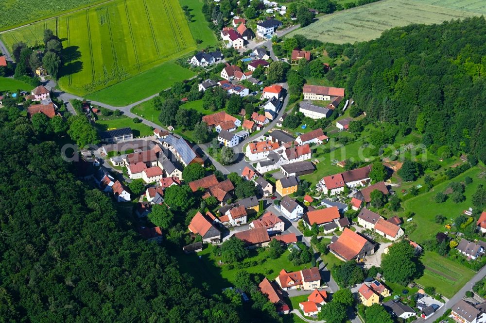 Birkenreuth from above - Village - view on the edge of forested areas in Birkenreuth in the state Bavaria, Germany