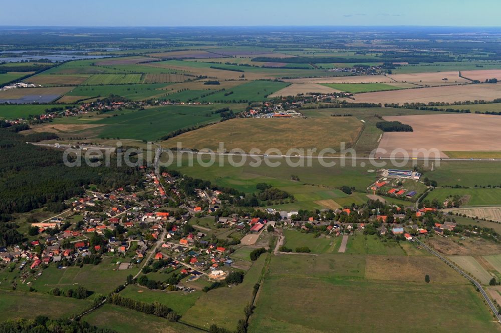 Aerial image Blievenstorf - Village - view on the edge of forested areas in Blievenstorf in the state Mecklenburg - Western Pomerania, Germany