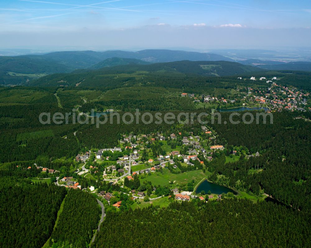 Aerial image Bockswiese - Village - view on the edge of forested areas in Bockswiese in the state Lower Saxony, Germany