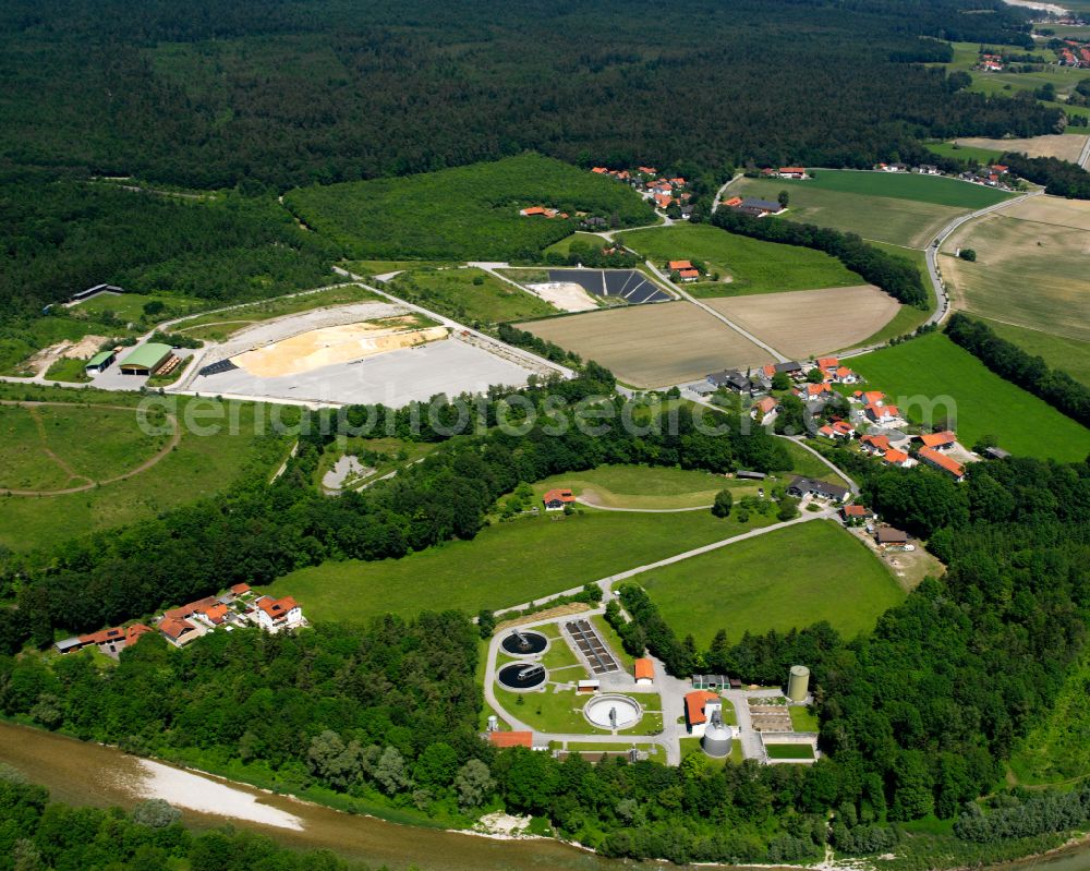 Bruck from above - Village - view on the edge of forested areas in Bruck in the state Bavaria, Germany