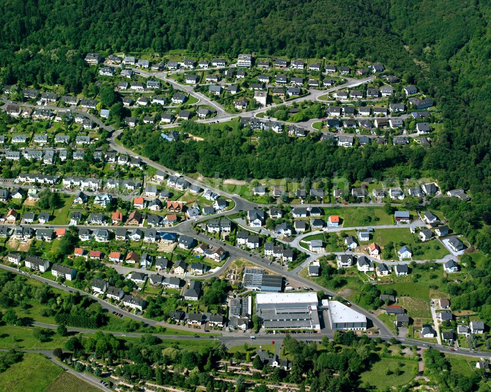Buchenau from the bird's eye view: Village - view on the edge of forested areas in Buchenau in the state Rhineland-Palatinate, Germany