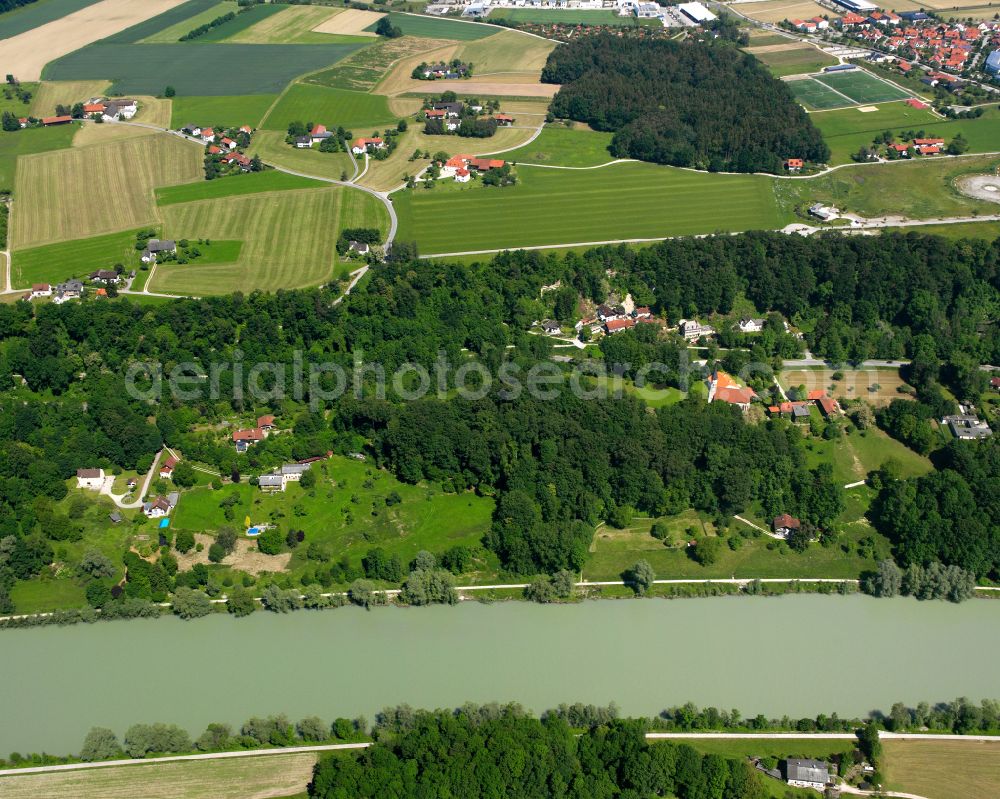 Aerial photograph Burghausen - Village - view on the edge of forested areas in Burghausen in the state Bavaria, Germany
