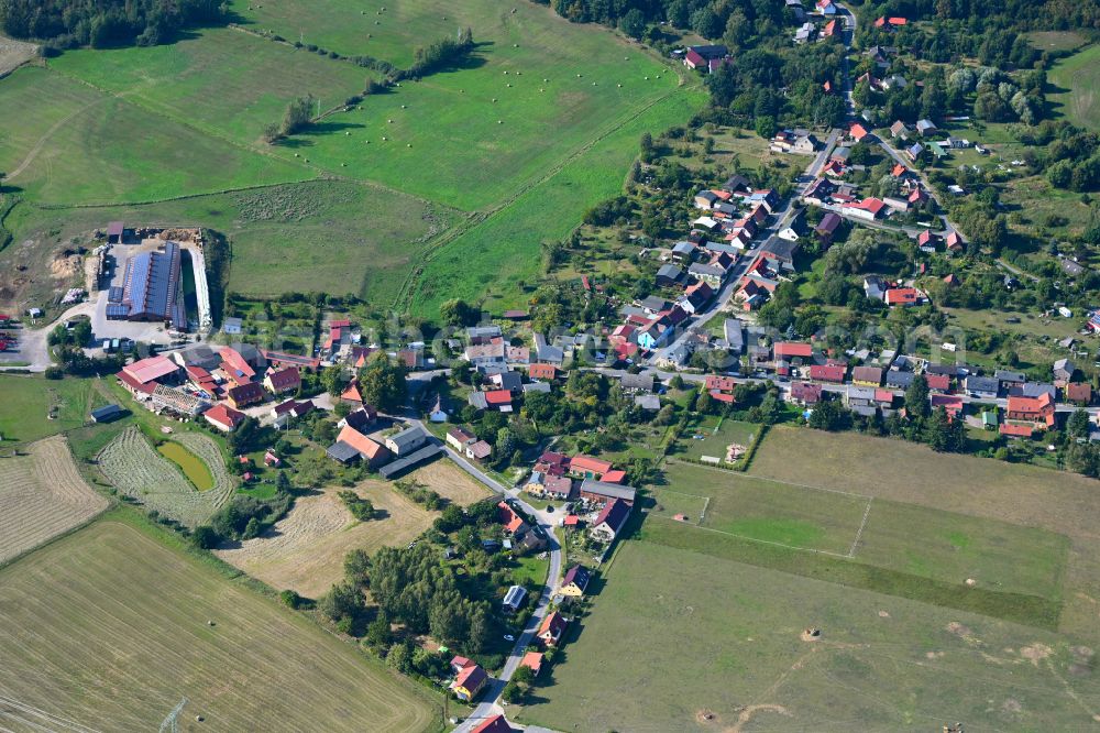 Aerial photograph Chorin - Village - view on the edge of forested areas in Chorin in the state Brandenburg, Germany