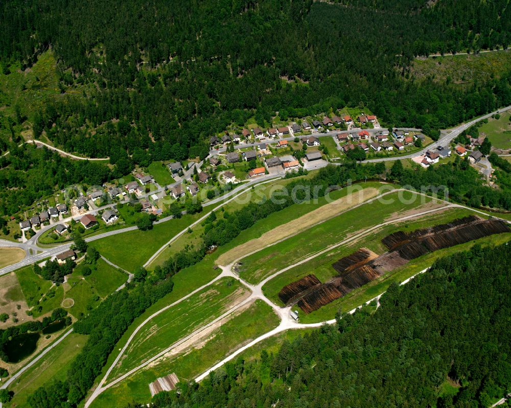 Christophshof from above - Village - view on the edge of forested areas in Christophshof in the state Baden-Wuerttemberg, Germany