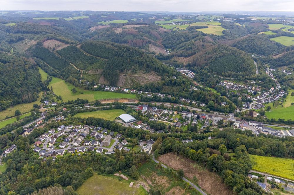 Aerial photograph Dahl - Village - view on the edge of forested areas in Dahl in the state North Rhine-Westphalia, Germany